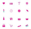 Woman pink icons (vector)