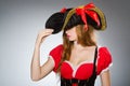 Woman pirate wearing hat