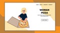 woman pizza vector Royalty Free Stock Photo