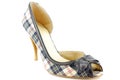 Woman plaid open toe shoe