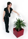 Woman and a plant