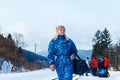 woman on the platform winter Royalty Free Stock Photo