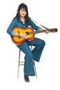 Woman playing acoustic guitar Royalty Free Stock Photo