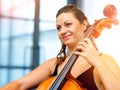 Woman playing cello Royalty Free Stock Photo