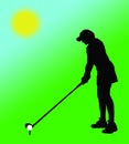 Woman playing golf Royalty Free Stock Photo