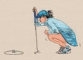 A woman playing golf Royalty Free Stock Photo