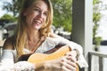 Woman Playing Guitar Leisure Hobby Concept