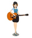 Woman playing the guitar. Royalty Free Stock Photo