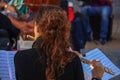 Woman playing in an orchestra