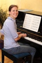 Woman playing piano Royalty Free Stock Photo