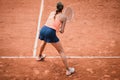 Woman playing tennis receiving service Royalty Free Stock Photo