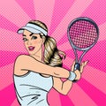 Woman Playing Tennis. Sportswoman with Racket. Healthy Lifestyle