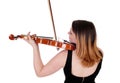 Woman playing the violin close up from the back Royalty Free Stock Photo