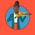 Woman playing violin vector illustration.