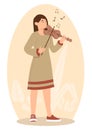 Woman playing violin Royalty Free Stock Photo