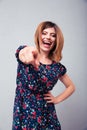 Woman pointing at camera Royalty Free Stock Photo