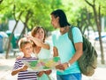 Woman pointing the direction Royalty Free Stock Photo