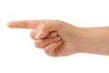 Woman pointing hand Royalty Free Stock Photo