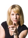 Woman pointing at you Royalty Free Stock Photo