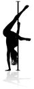 Pole Dancer Woman Silhouette Royalty Free Stock Photo