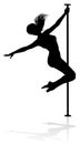 Pole Dancer Woman Silhouette Royalty Free Stock Photo