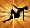 Woman pole dancing Royalty Free Stock Photo