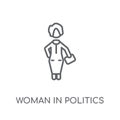 Woman In Politics linear icon. Modern outline Woman In Politics