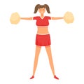 Woman pom dance icon cartoon vector. Cheer leader
