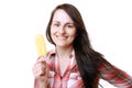 Woman with popsicle Royalty Free Stock Photo