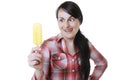 Woman with popsicle Royalty Free Stock Photo