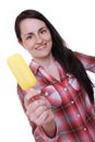 Woman with popsicle Royalty Free Stock Photo