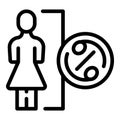 Woman population increase icon outline vector. Human team