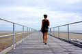 Woman on Port Germein Jetty Royalty Free Stock Photo