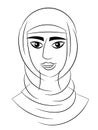 Woman portrait arabic head isolated