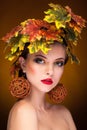 Woman portrait in autumn fashion concept Royalty Free Stock Photo