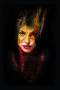 Woman portrait colorful composite photo