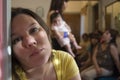 Woman portrait at family reunion