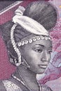 Woman a portrait from Guinean money