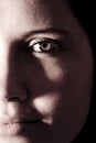 Woman portrait half face Royalty Free Stock Photo