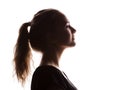 Woman portrait profile in silhouette shadow Royalty Free Stock Photo