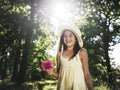 Woman Portrait Relax Nature Concept Royalty Free Stock Photo