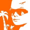 Woman portrait in sunglasses.
