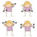 Woman posing dumbbell workout Royalty Free Stock Photo