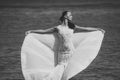 Woman posing on sea beach Royalty Free Stock Photo