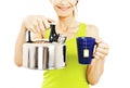 Woman Pouring Cup Of Tea Royalty Free Stock Photo