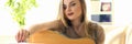 Woman Practice Acoustic Guitar Playing at Home Royalty Free Stock Photo