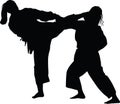 Woman practice judo martial art