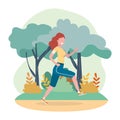 Woman practice running exercise activity