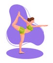Woman practicing fitnes yoga gym gymnastics.
