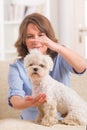 Woman practicing reiki therapy Royalty Free Stock Photo